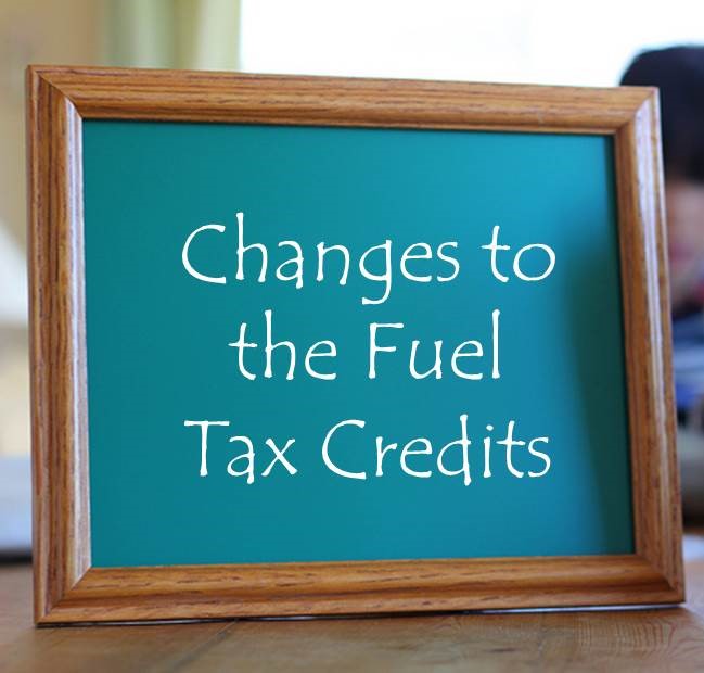 Fuel tax credit rate change